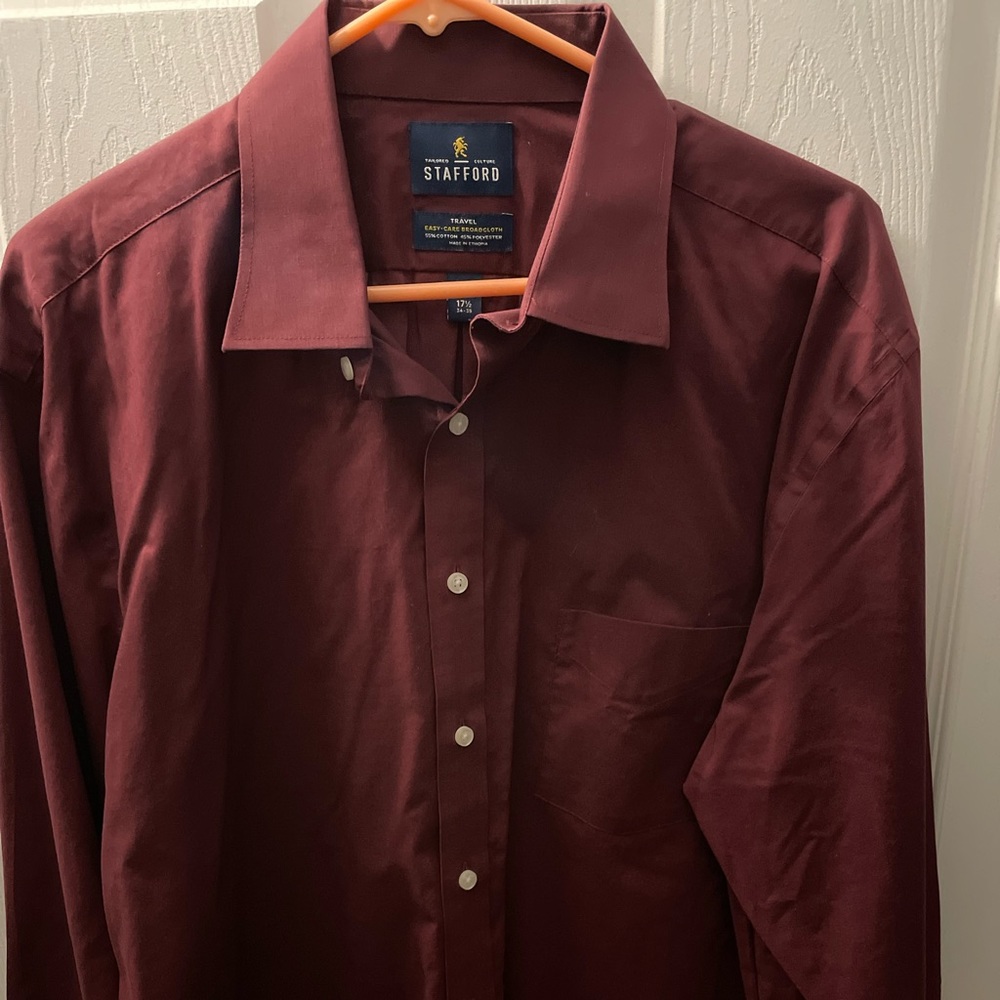 MAROON DRESS BUTTON DOWN SHIRT FOR MEN